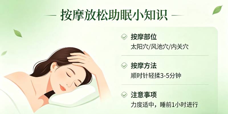 按摩放松助眠详细知识篇:太阳穴、风池穴、内关穴讲解